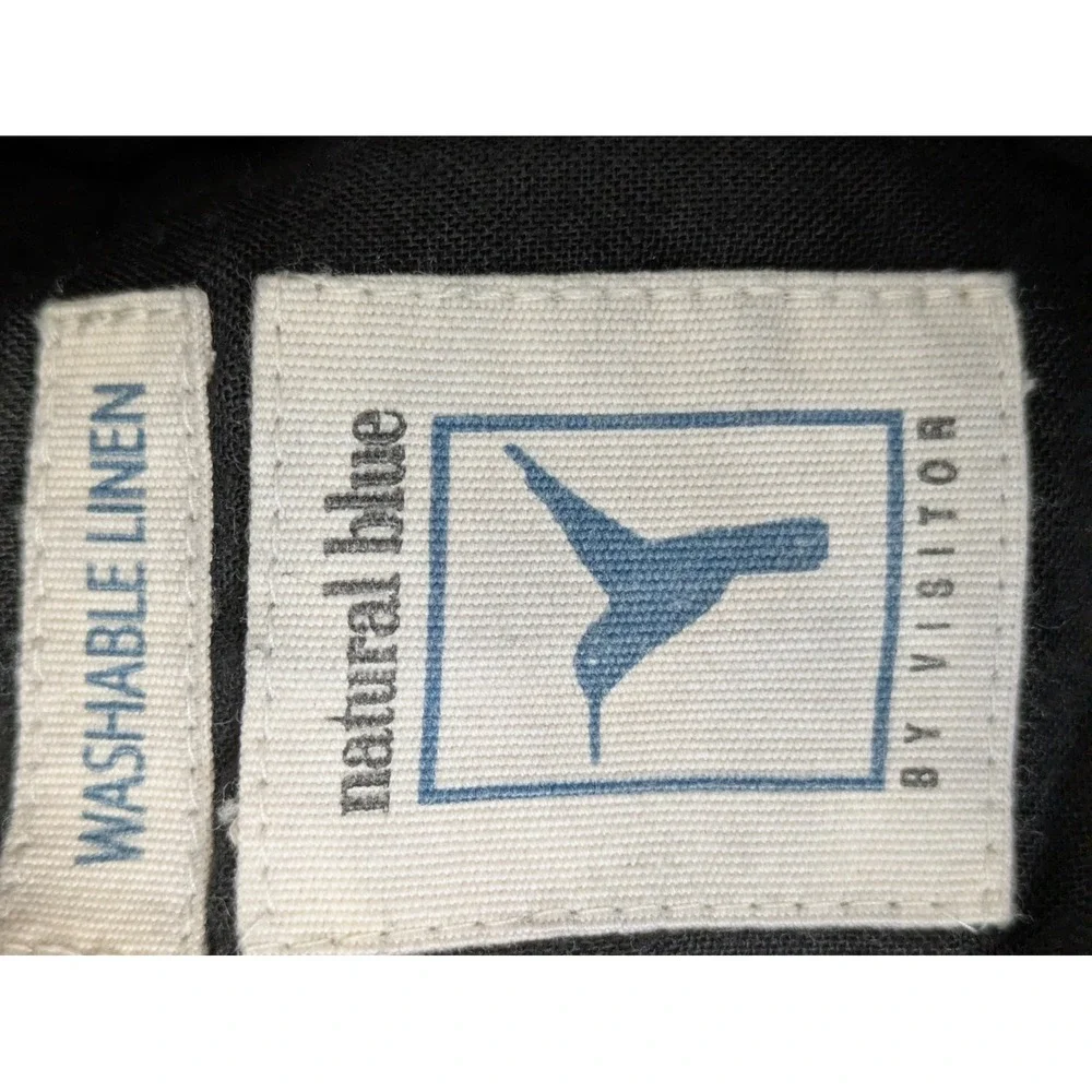 Natural Blue Visitors Men XL Black 100% Linen Shorts Drawstring Casual Resort